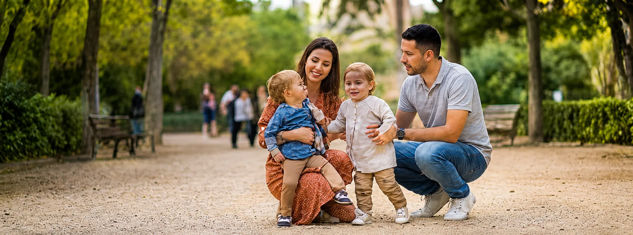 Family enjoying Barcelona with kids